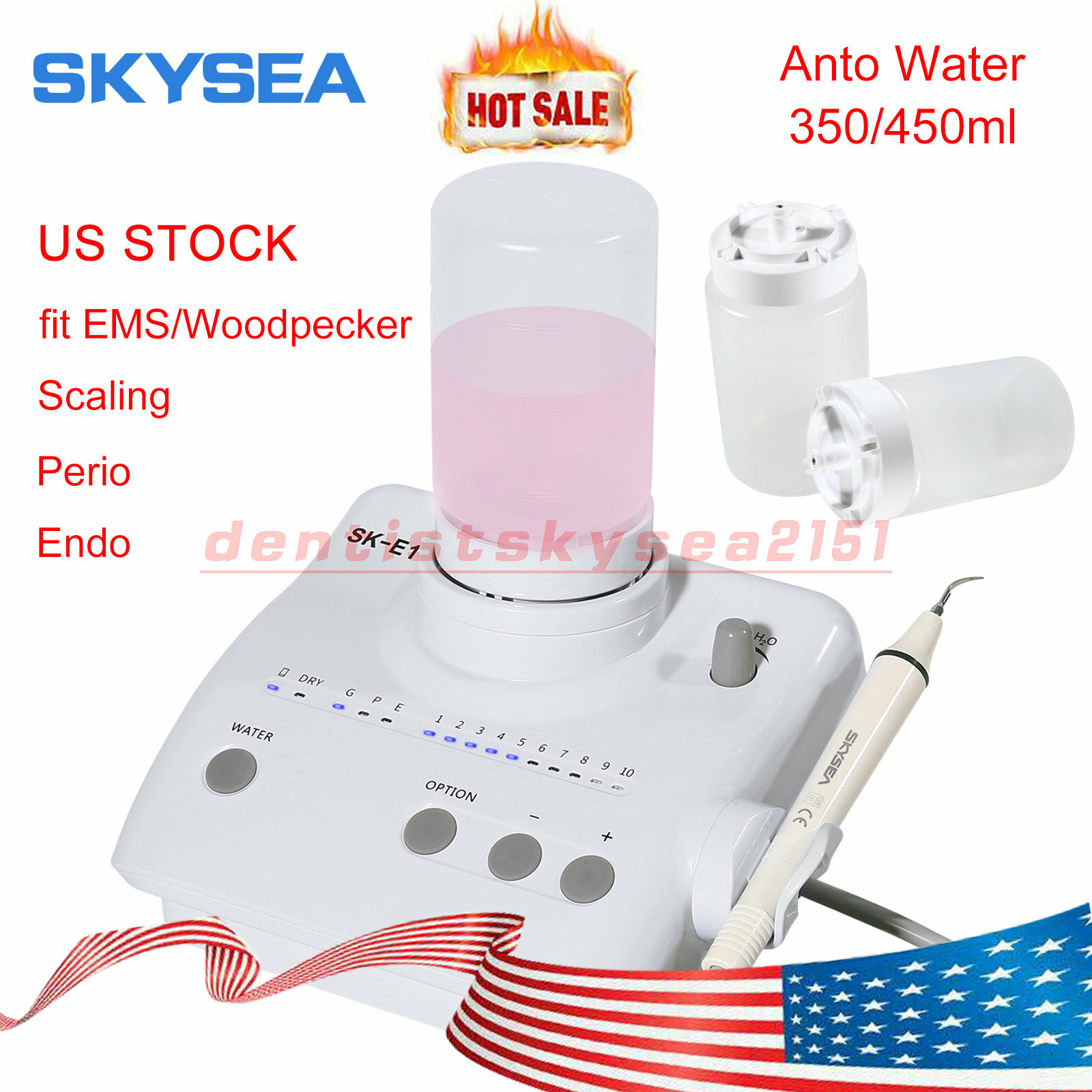 Cavitron Dental Ultrasonic Scaler fit EMS + Handpiece+Tips