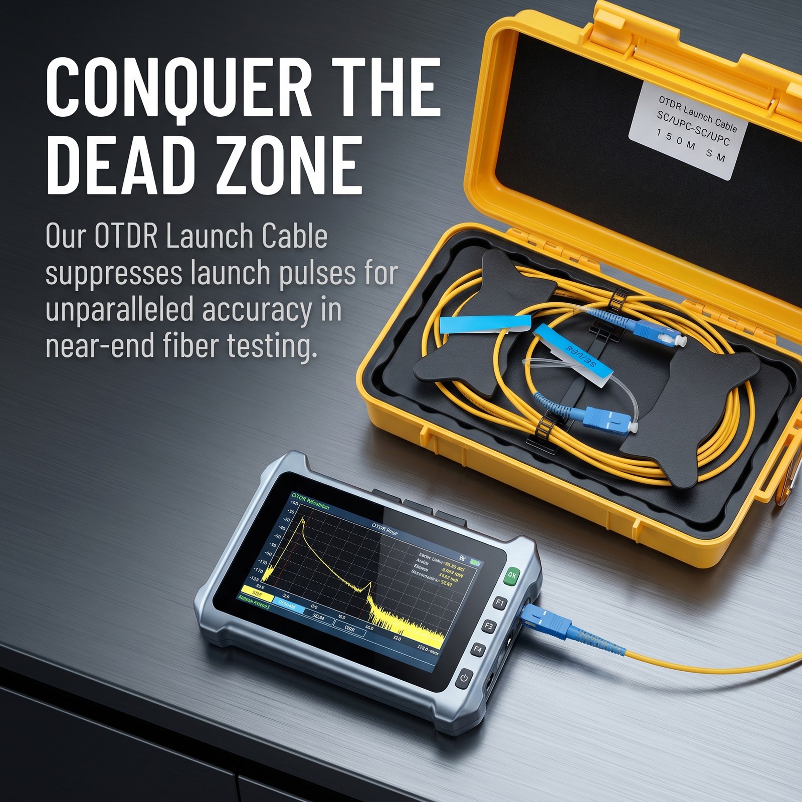 Single Mode OTDR Launch Box Fiber Test Cable Dead Zone Eliminator 1310/1550nm
