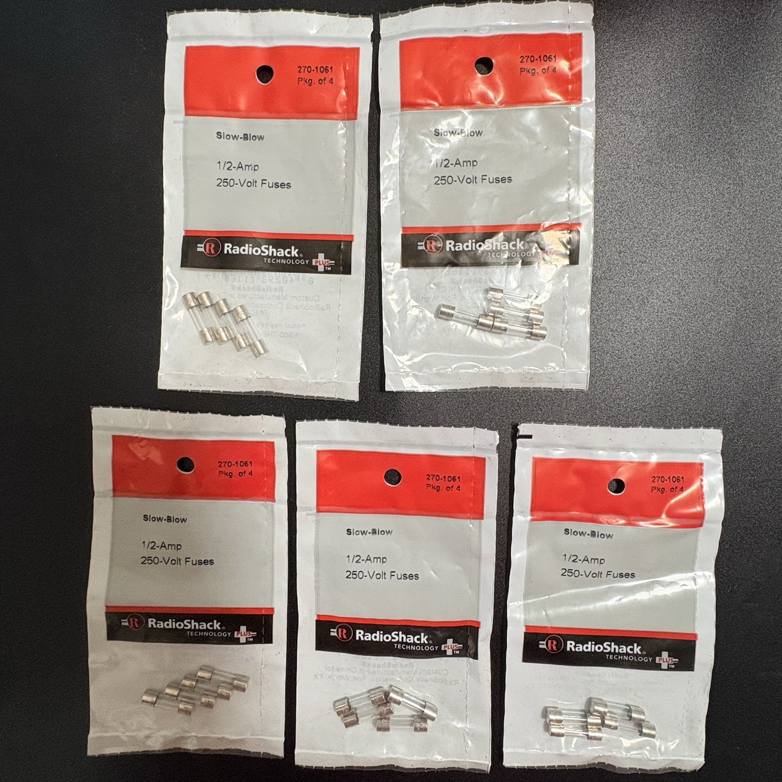 Huge NOS Vintage RadioShack Fast-Acting Mixed Amps Glass Fuse Lot 34-Packs 136pc