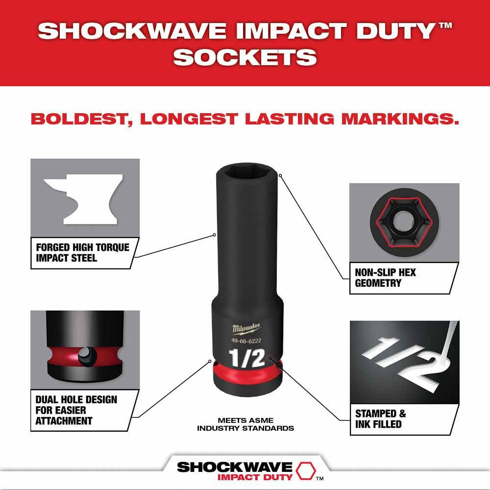 Milwaukee 49-66-6804 Shockwave Impact Duty Socket 1/2″ Drive 27-Pc Packout Set