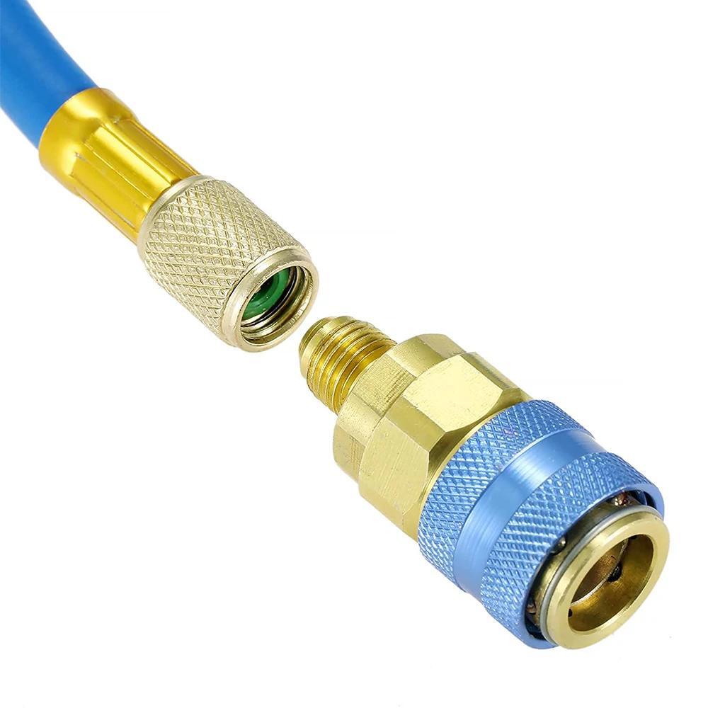R134A A/C Quick Coupler Adapter Car High & Low Side HVAC SAE Male Flare Fitting