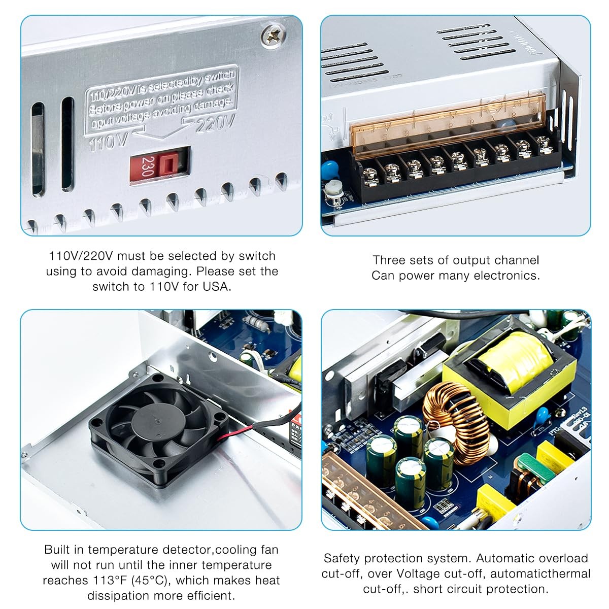 12V 50A 600W Universal Power Supply AC 110V/220V to DC 12V Regulated Switching