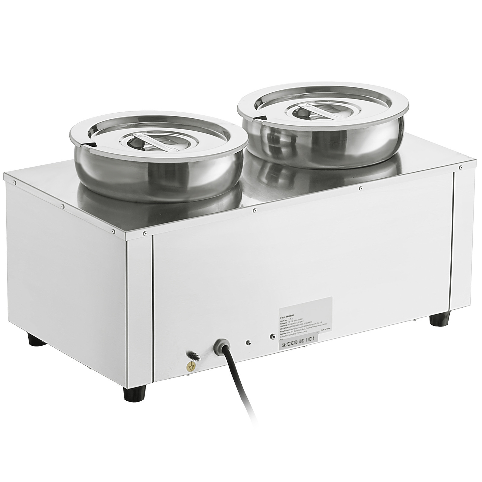 2*7.4Qt Pot Soup Warmer Commercial Soup Station Kettle Warmer Bain Marie