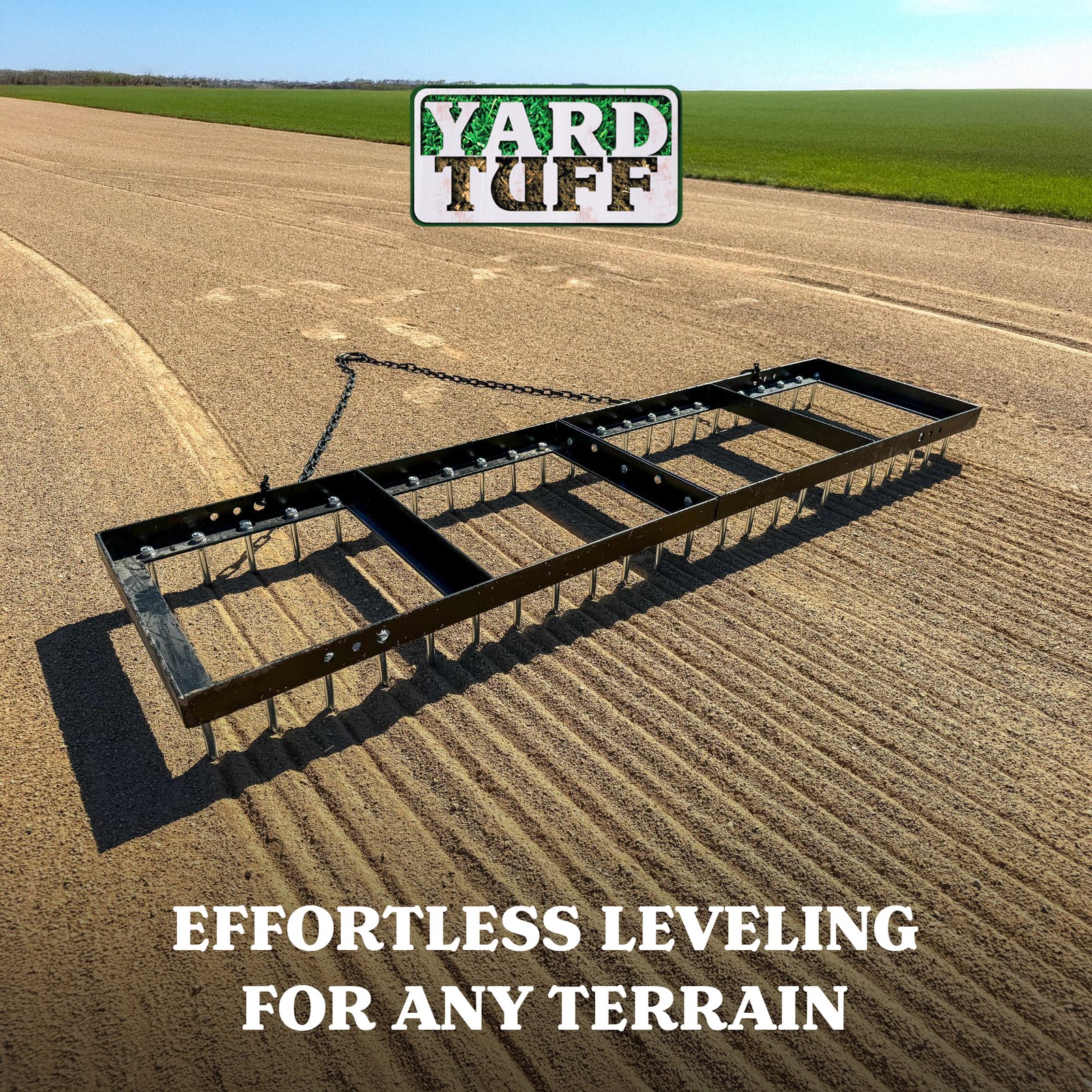 Yard Tuff Spike Drag, Tow Behind Lawn Field Leveling Attachment, 6 Ft Wide