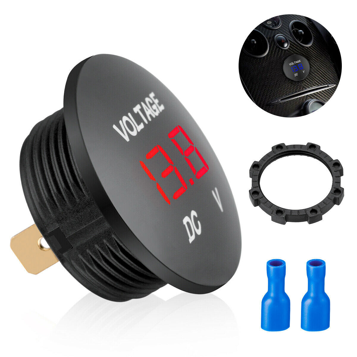 12V-24V Car Marine Motorcycle Red LED Digital Volt meter Voltage Battery Gauge