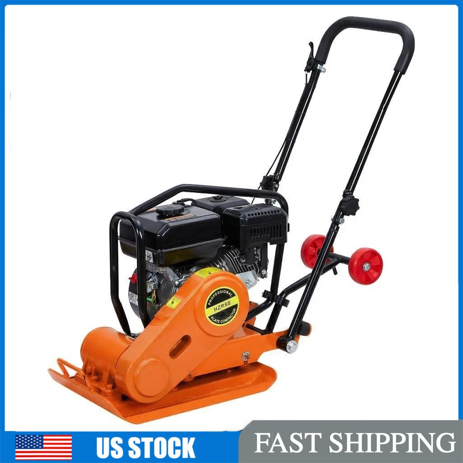 7HP Plate Compactor 212CC Gas Engine 4200Lbs Force 5600 VPM Vibratory Compaction