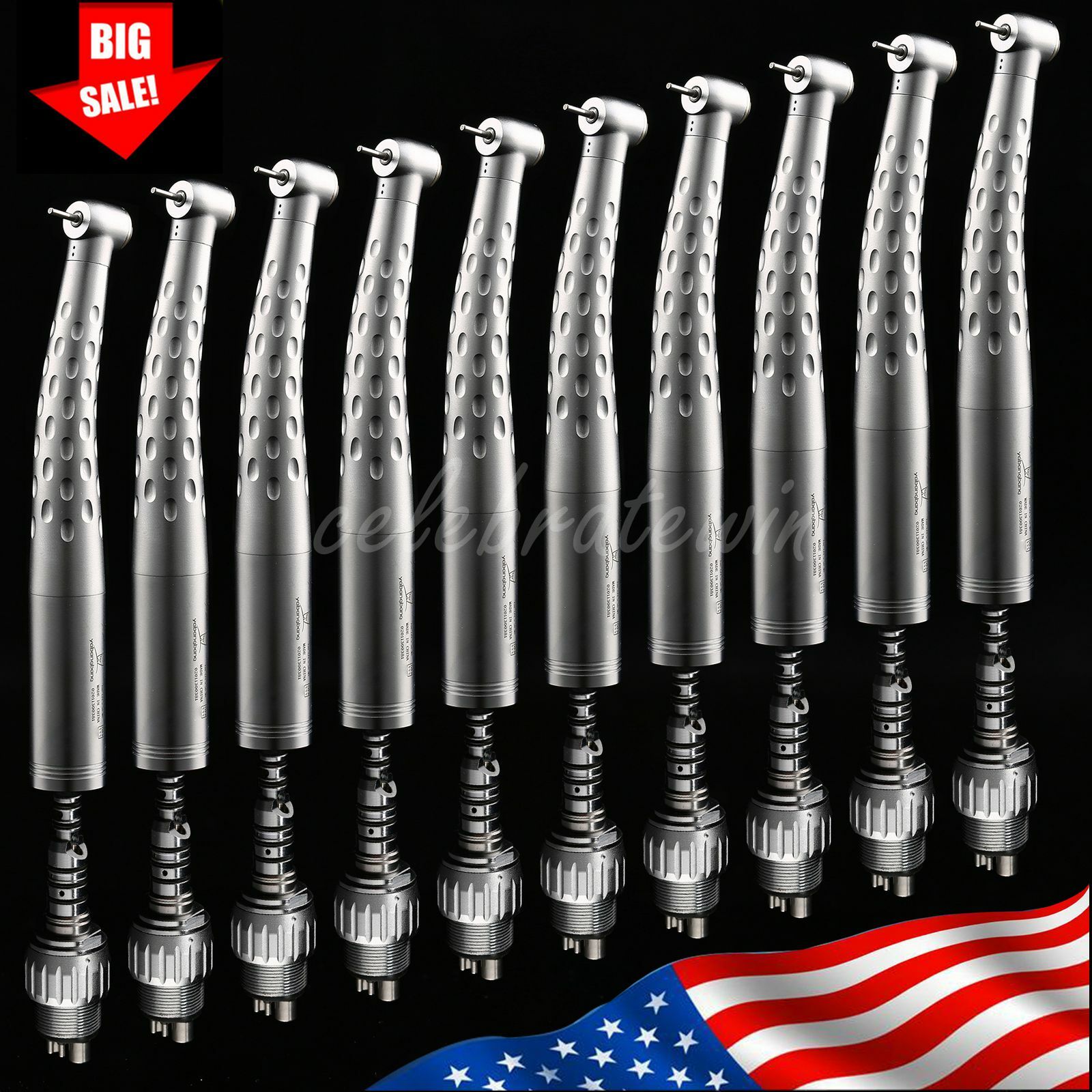 YABANGBANG Dental High Speed Handpiece with 4 Hole Quick Coupler 360 Swivel