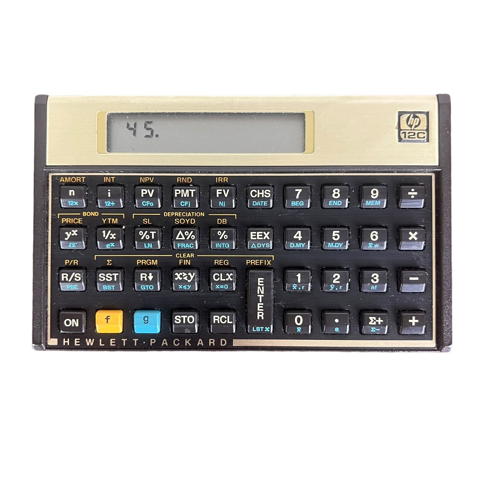 VINTAGE Hewlett Packard HP 12C Financial Calculator With Case **TESTED**