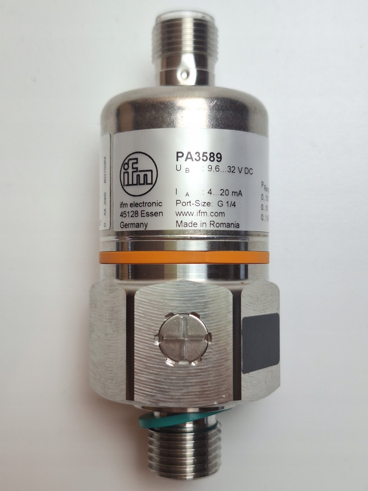 IFM PA3589 Industrial Ceramic Pressure Transmitter 0–0.1 bar G1/4 4–20 mA