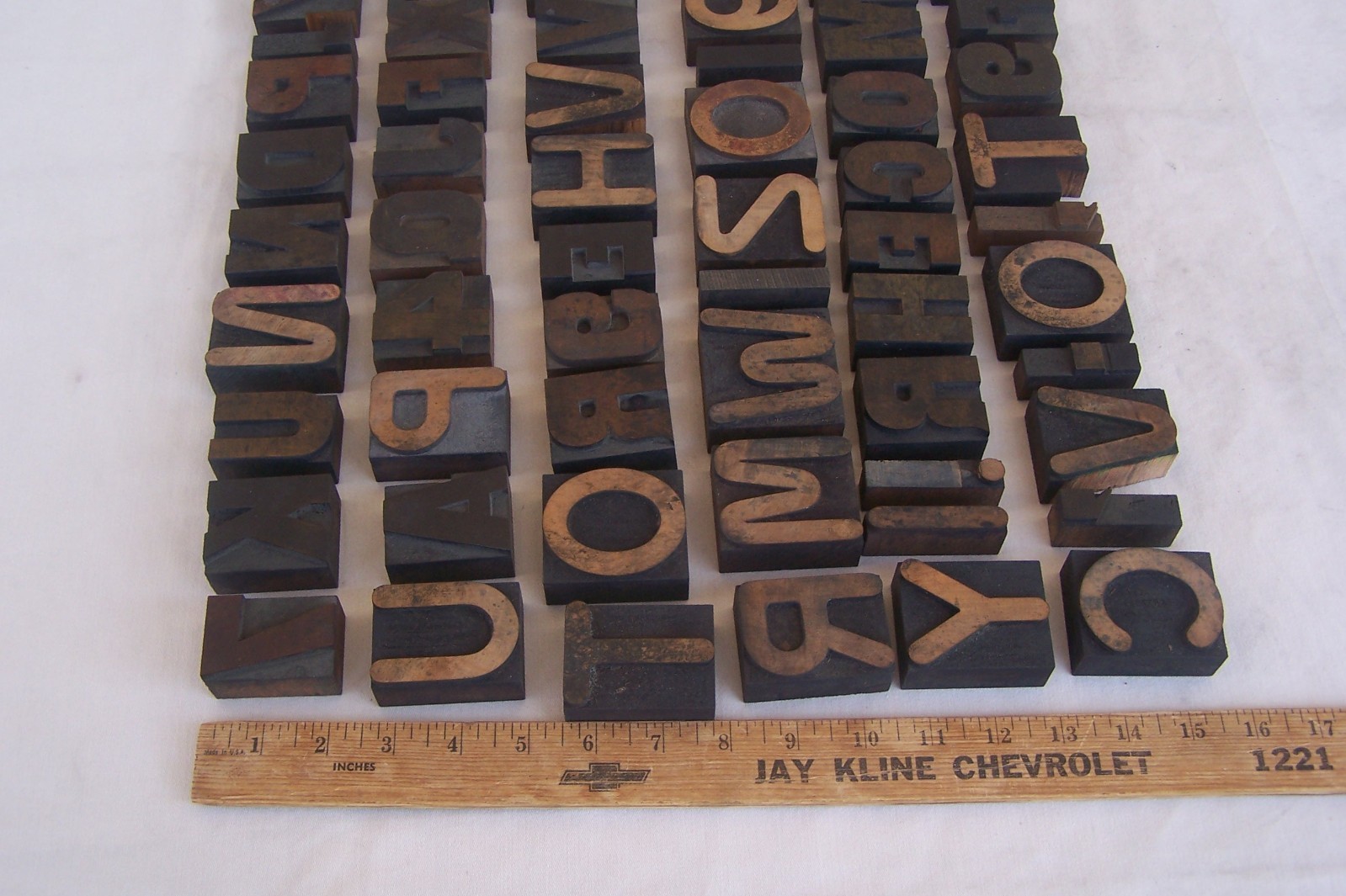 HUGE LOT! 128 Vintage Letterpress wood print typeset printing block typography