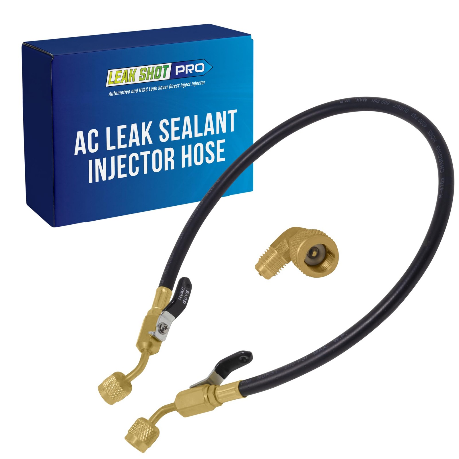 AC Leak Sealer Injector Hose Dual Ball Valve Kit HVAC Sealant Injector Tool