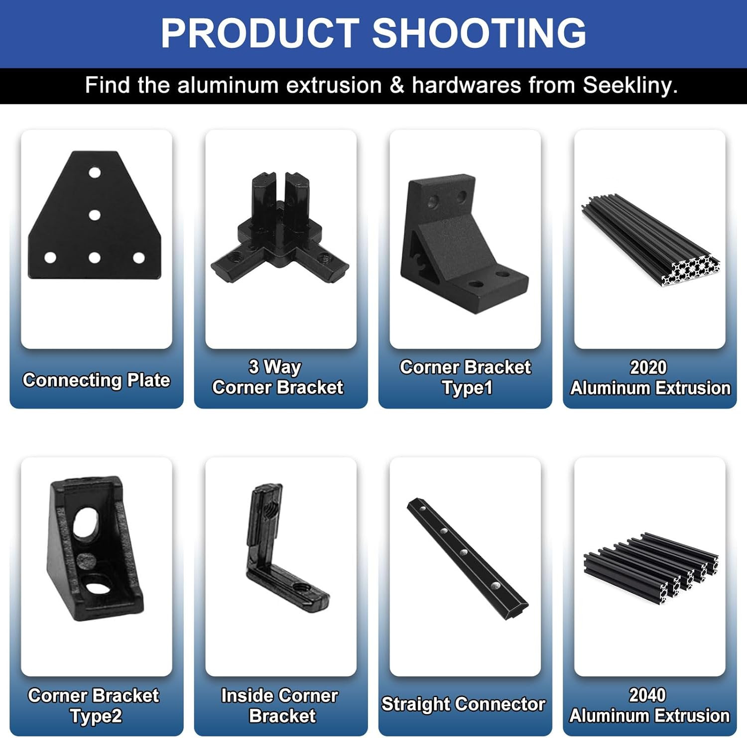 8Pcs 4040 45/135 Degree Corner Bracket Connector 4040 Extrusion Hardware T-Slot