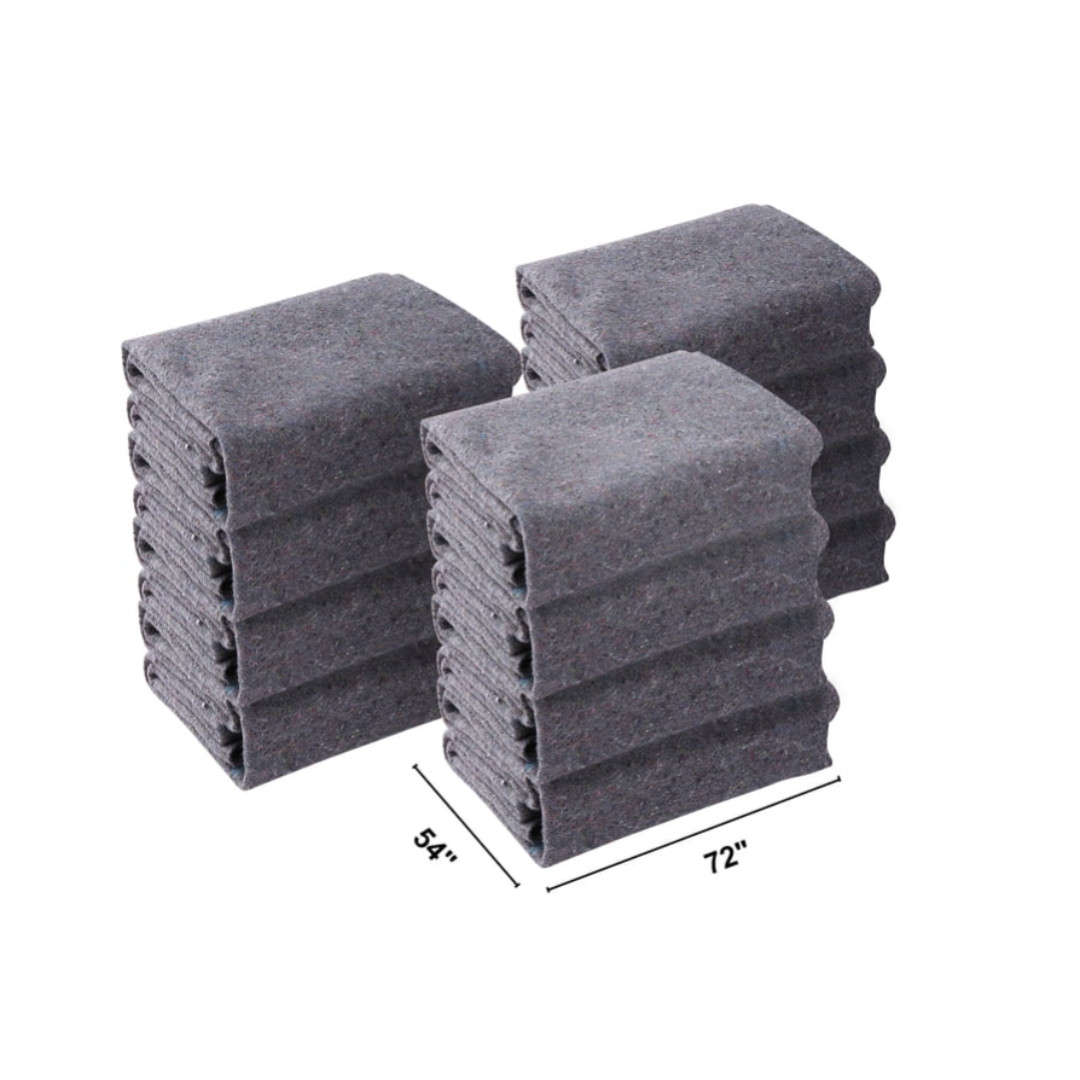KFFKFF 72 x 54 Recycled Cotton Moving Blankets (12-Pack)