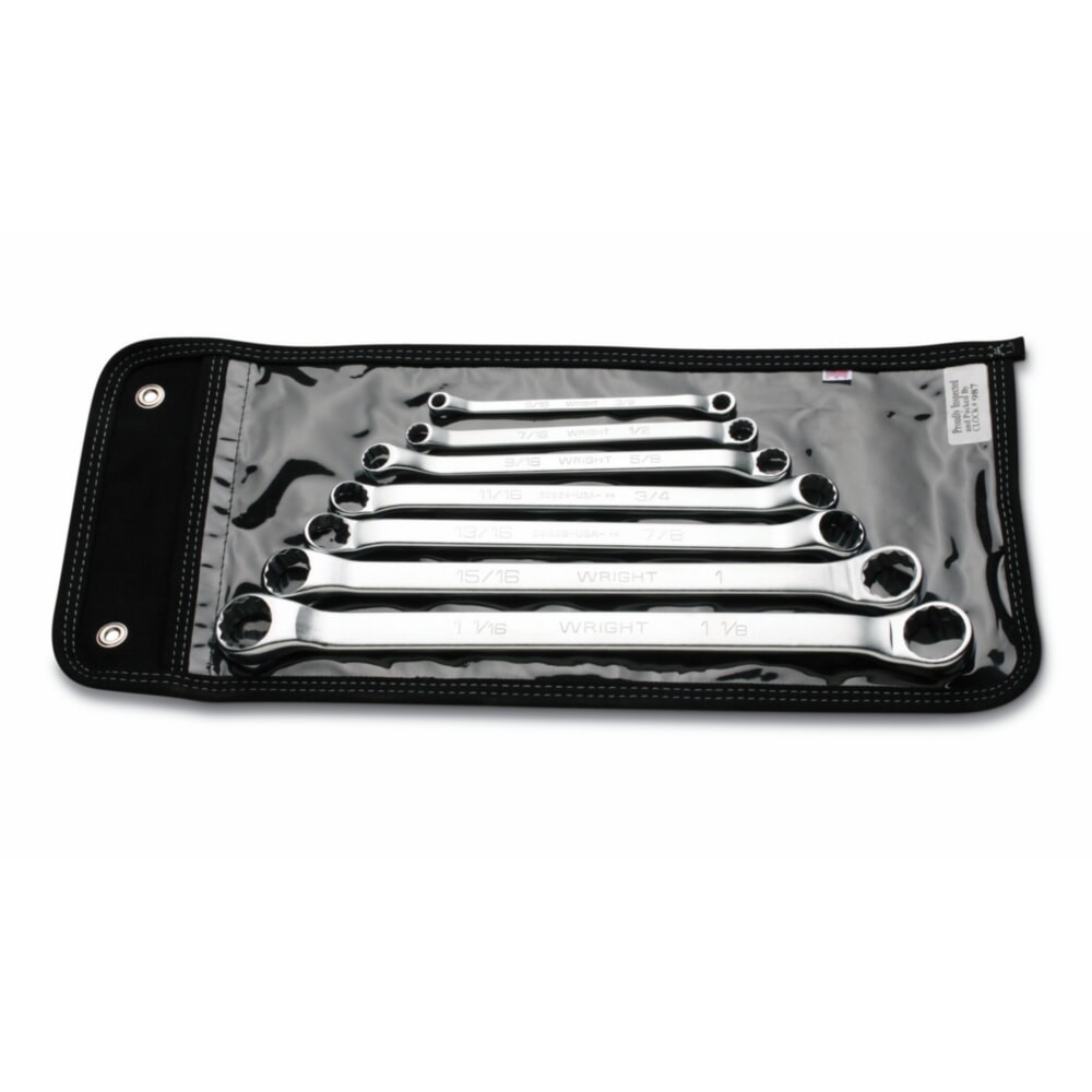 Wright Tool 749 Satin Finish Box End Wrench Set 7-Pieces SAE in Pouch