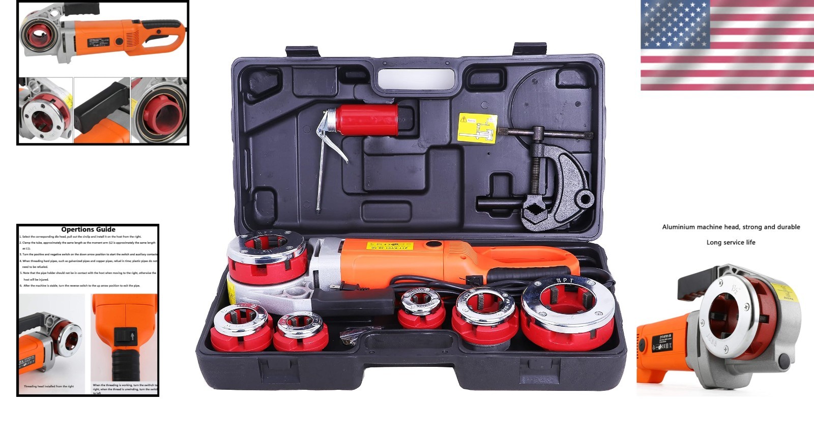 High-Efficiency Electric Pipe Threading Machine for Galvanized & Iron Pipes