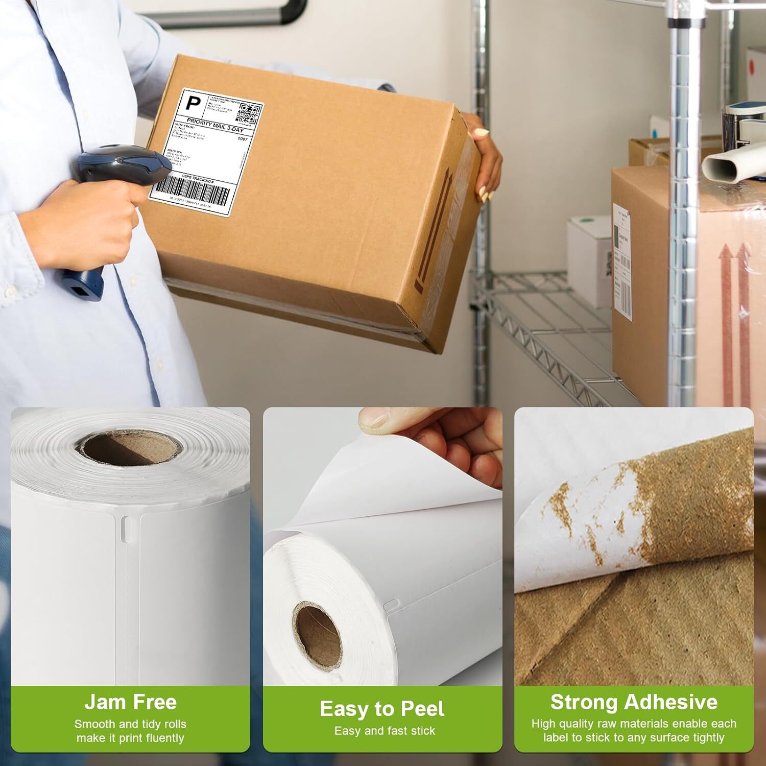 2 Rolls Direct Thermal Shipping Labels 4×6″ 220/Roll 1744907 DYMO 4XL Compatible