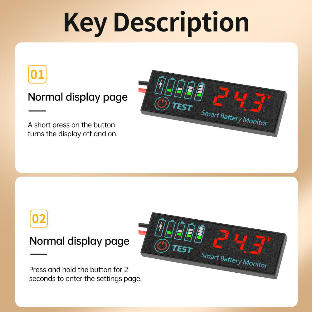 2X DC7-55V Li-ion Battery Level Indicator Tester LED Voltage Power Monitor new