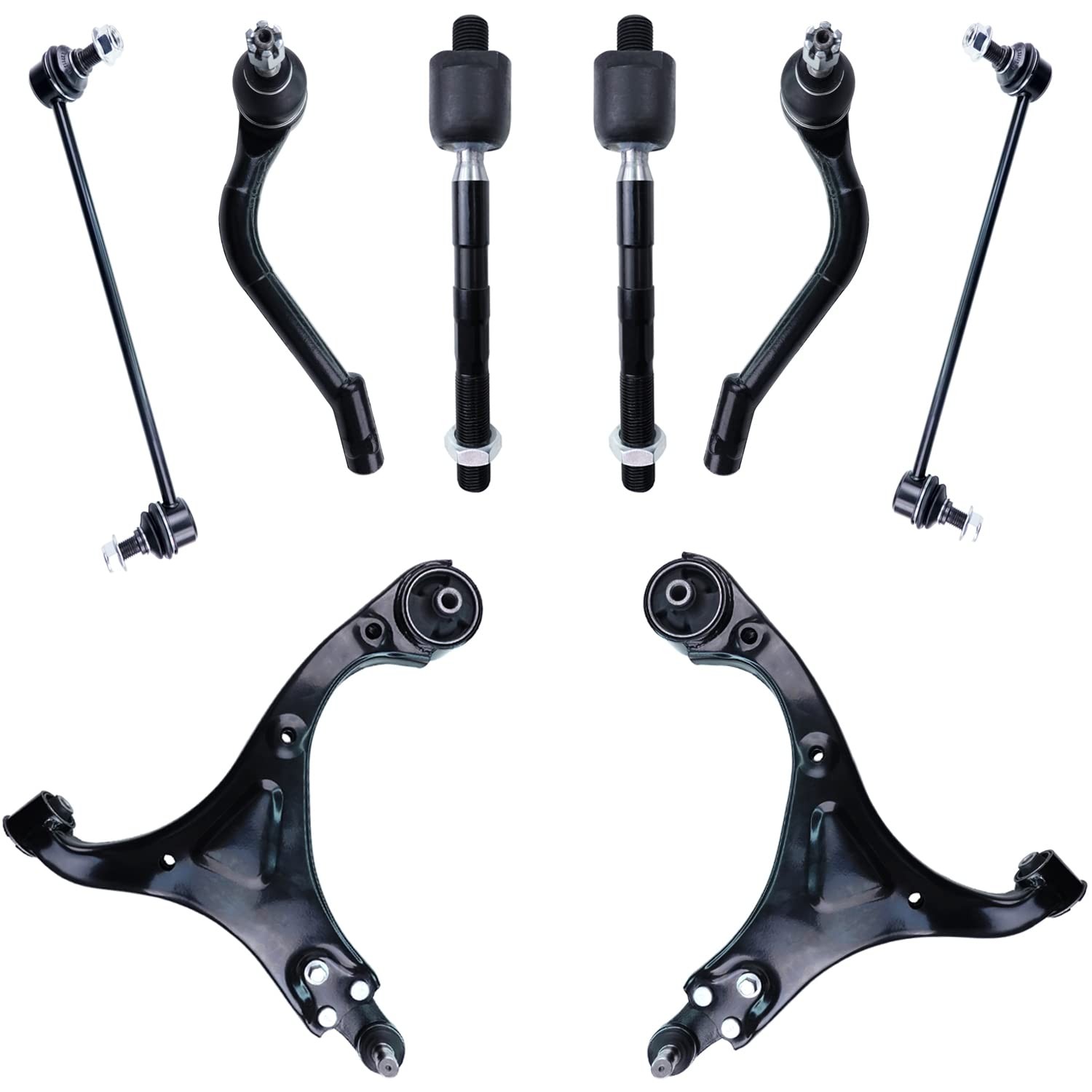 Control Arms, 8 Pcs Front Lower Ball Joint Tie Rods Sway Links