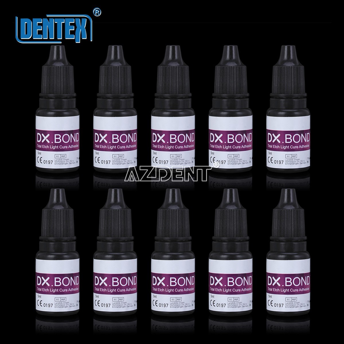 10X DENTEX Dental Light Cure Dentin Enamel Bonding Resin Adhesive ONE STEP 5 ML
