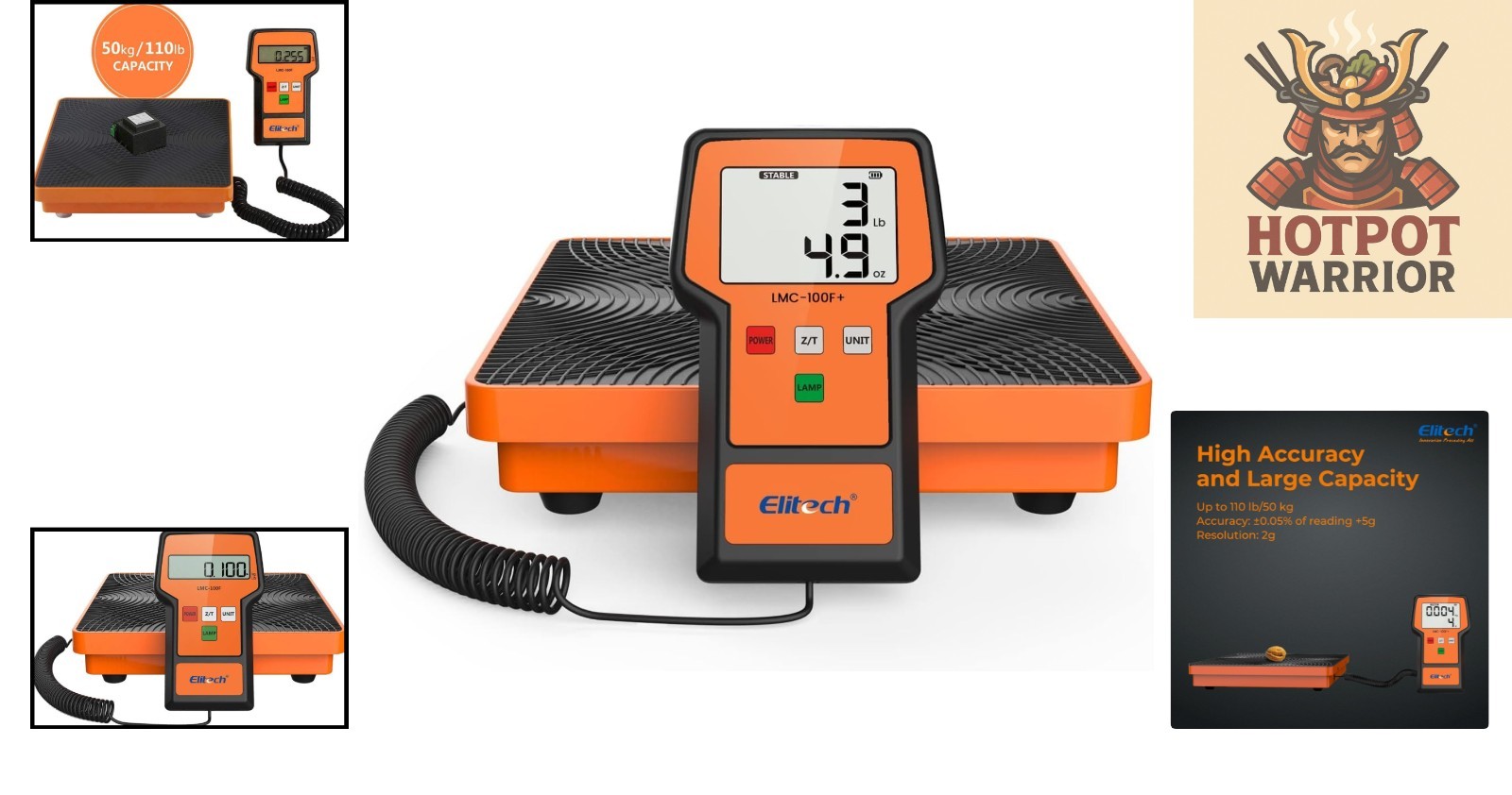 Durable 110Lbs Refrigerant Weight Scale with Large Display & Carrying Case
