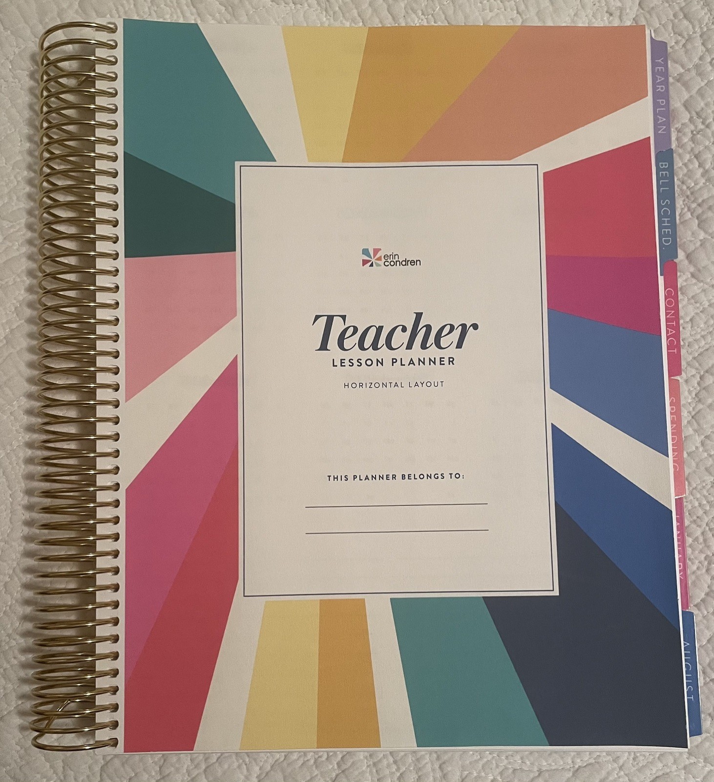 Erin Condren 8.5″x11″ 2026-2027 Teacher Lesson Planner New No Cover