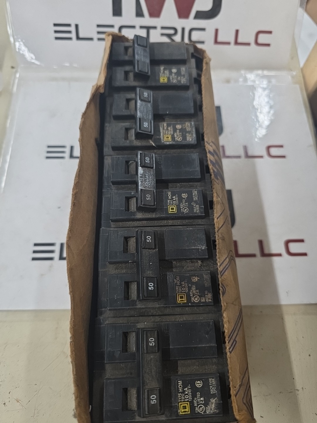 Square D HOM250 (5 PACK) 50A 2P 120/240V LOT OF 5 NEW Circuit Breakers US SELLER