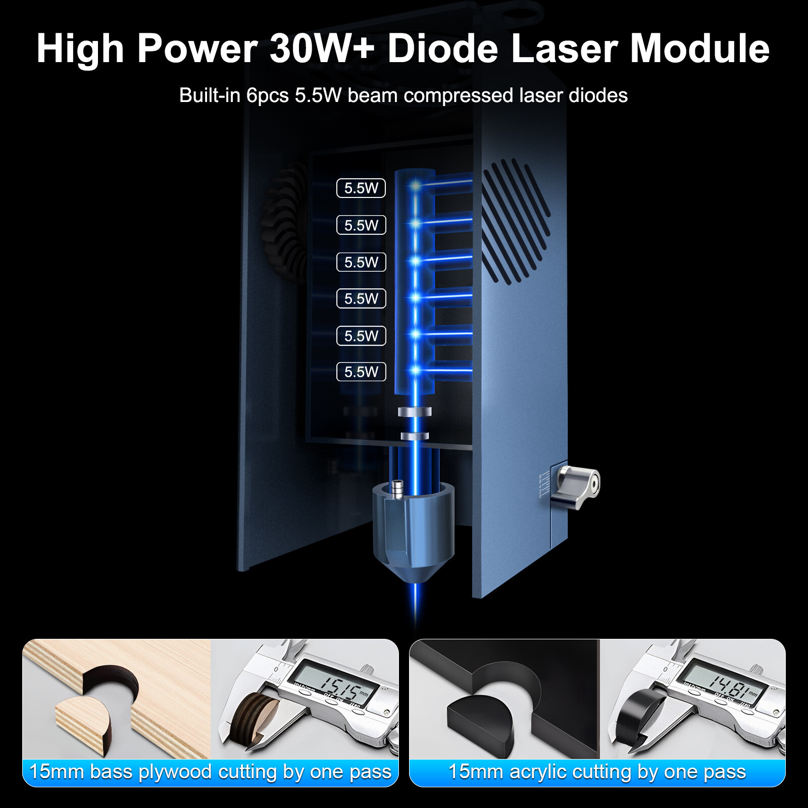 4W 5W 20W 30W 40W 60W Optical Power Laser Module for Laser Engraver Cutting DIY