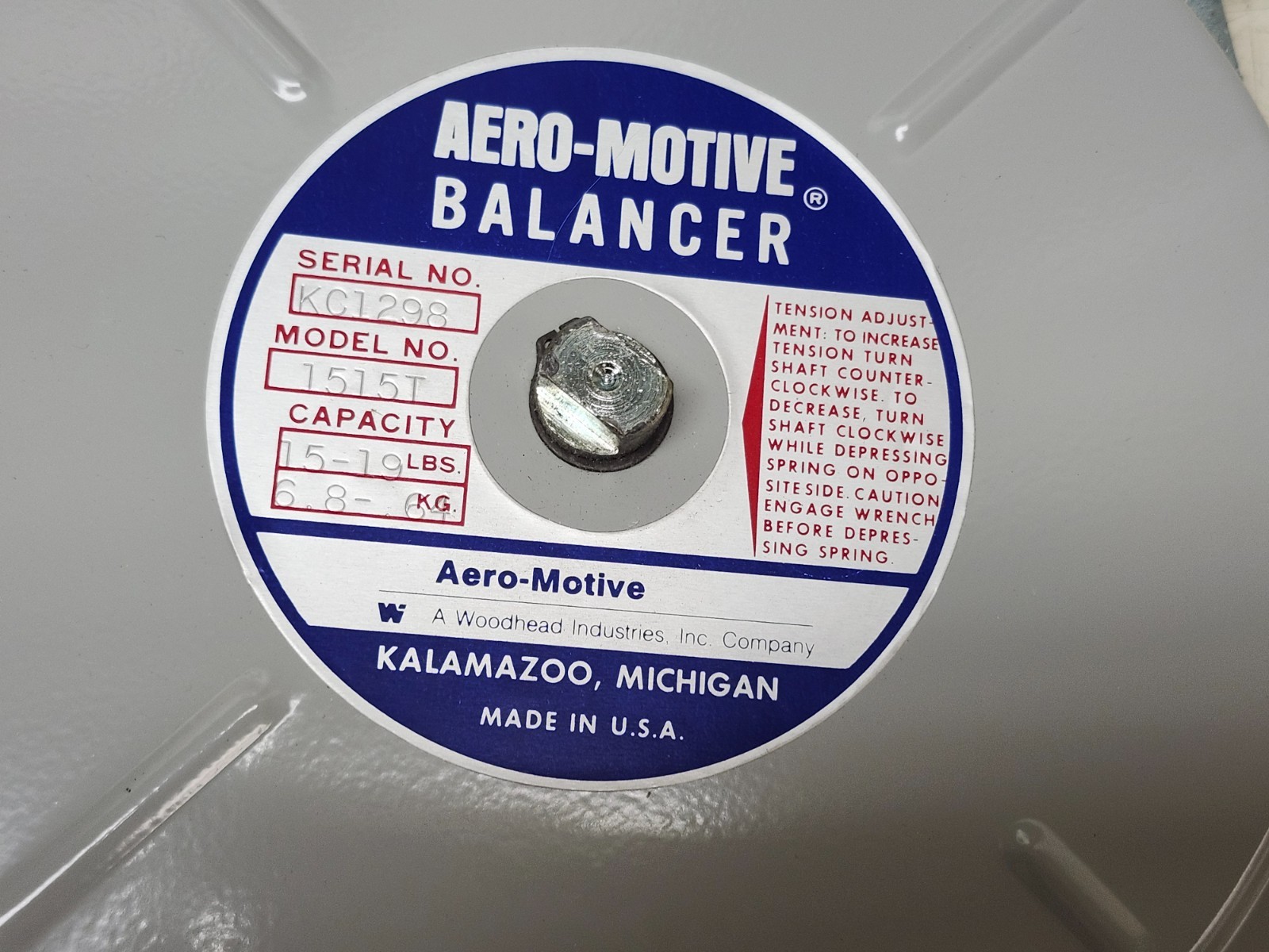 Aero-Motive Torque Reel Tool Balancer 15-19LBS 6.8-64KG 15FT P/N: 1515T