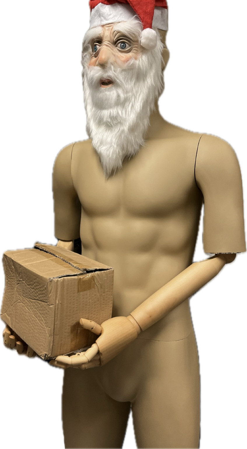 Male Skintone Realistic Full Body Mannequin W. Flexible Posable Arms+ Metal base