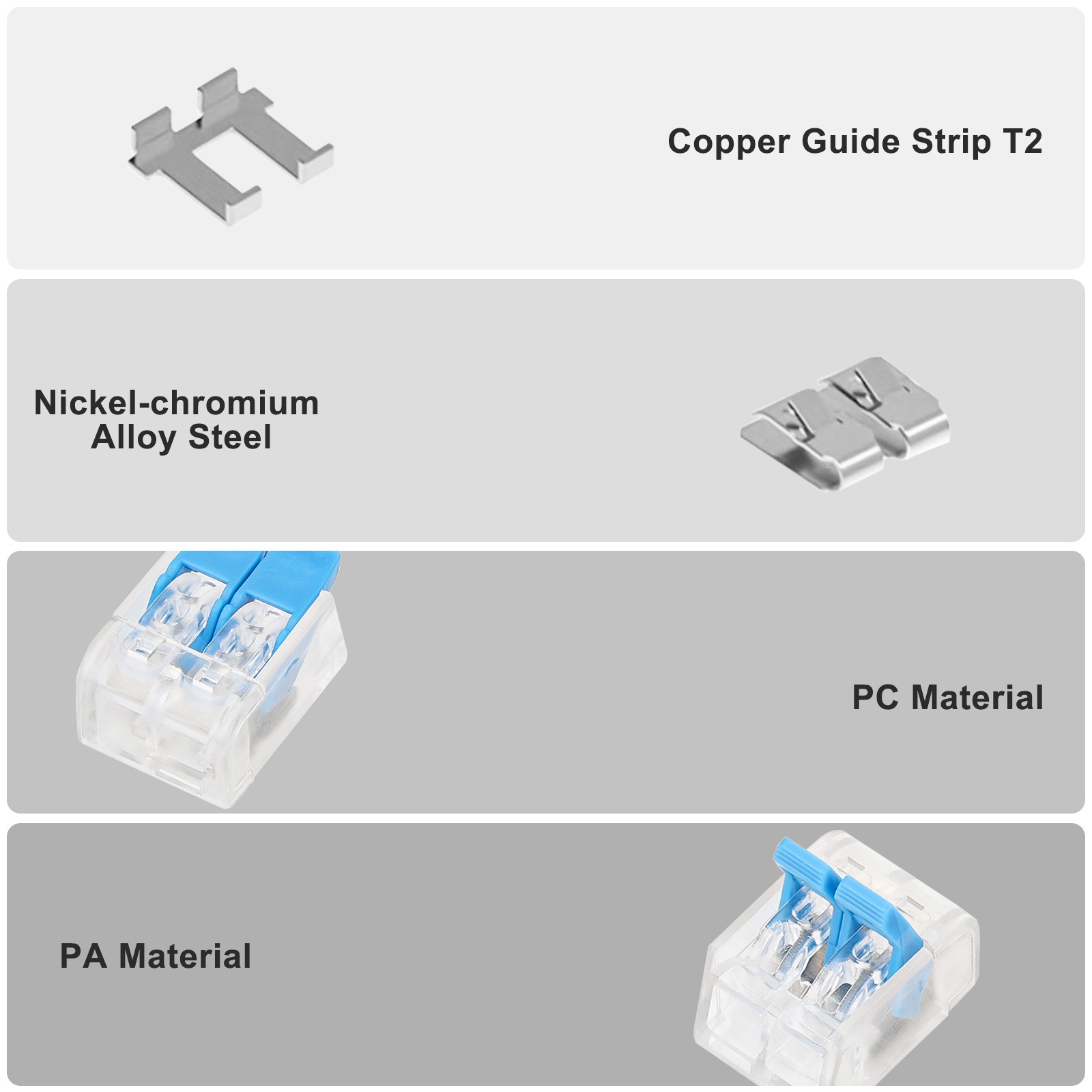 100 × 24–12 AWG Lever Wire Connector for Household Installation Wiring Terminals