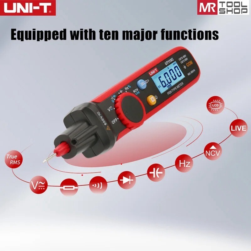 UNI-T Pen Type Digital Multimeter Volt Tester 6000Bits TRMS NCV/Live Test UT118C
