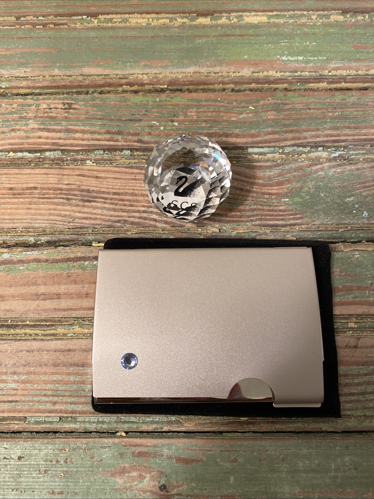 New Swarovski Business Card Holder with Swarovski Crystal – Bought In Austria