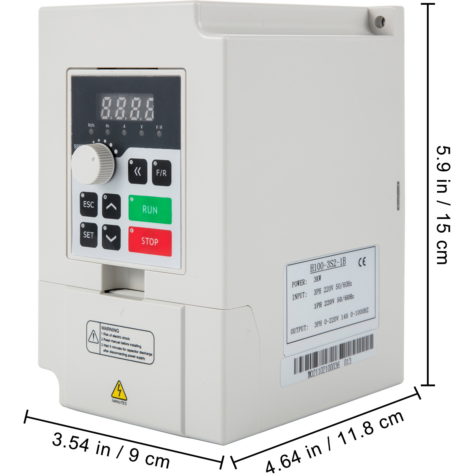 VEVOR 3KW 4HP 220V Variable Frequency Drive Inverter Converter 1 To 3 Phase VFD