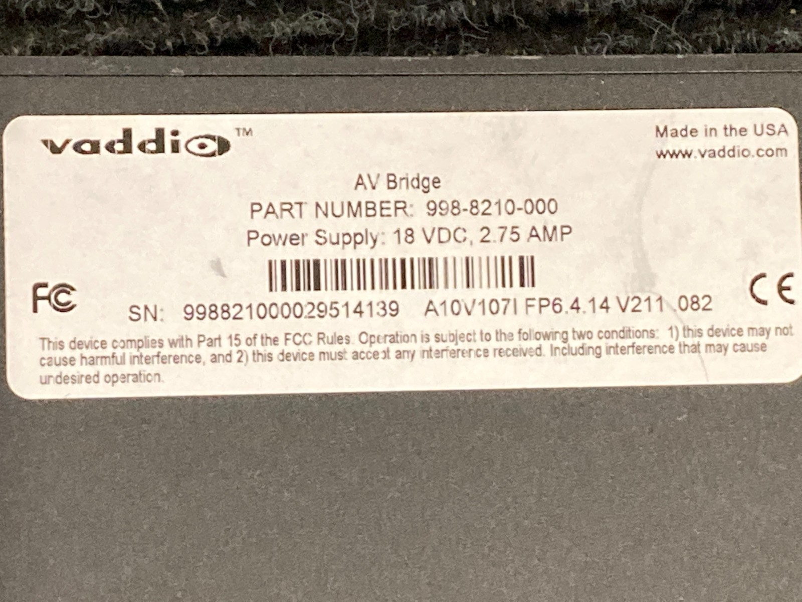 Vaddio AVBRIDGE/01 AV Bridge 998-8210-000 (Unit Only)