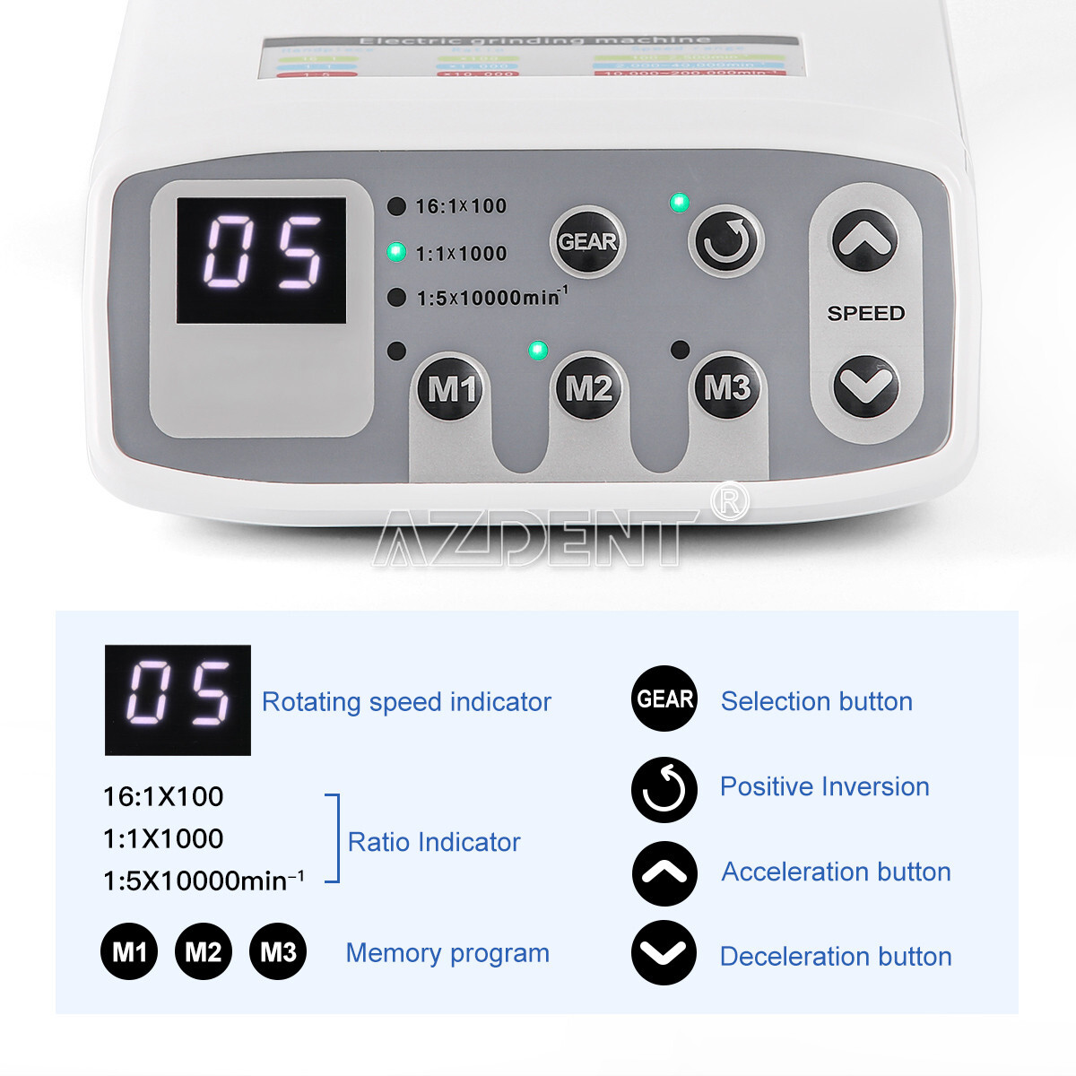 Dental LED Brushless 1:1/1:5/16:1 Electric Micro Motor Internal E-type 4Holes