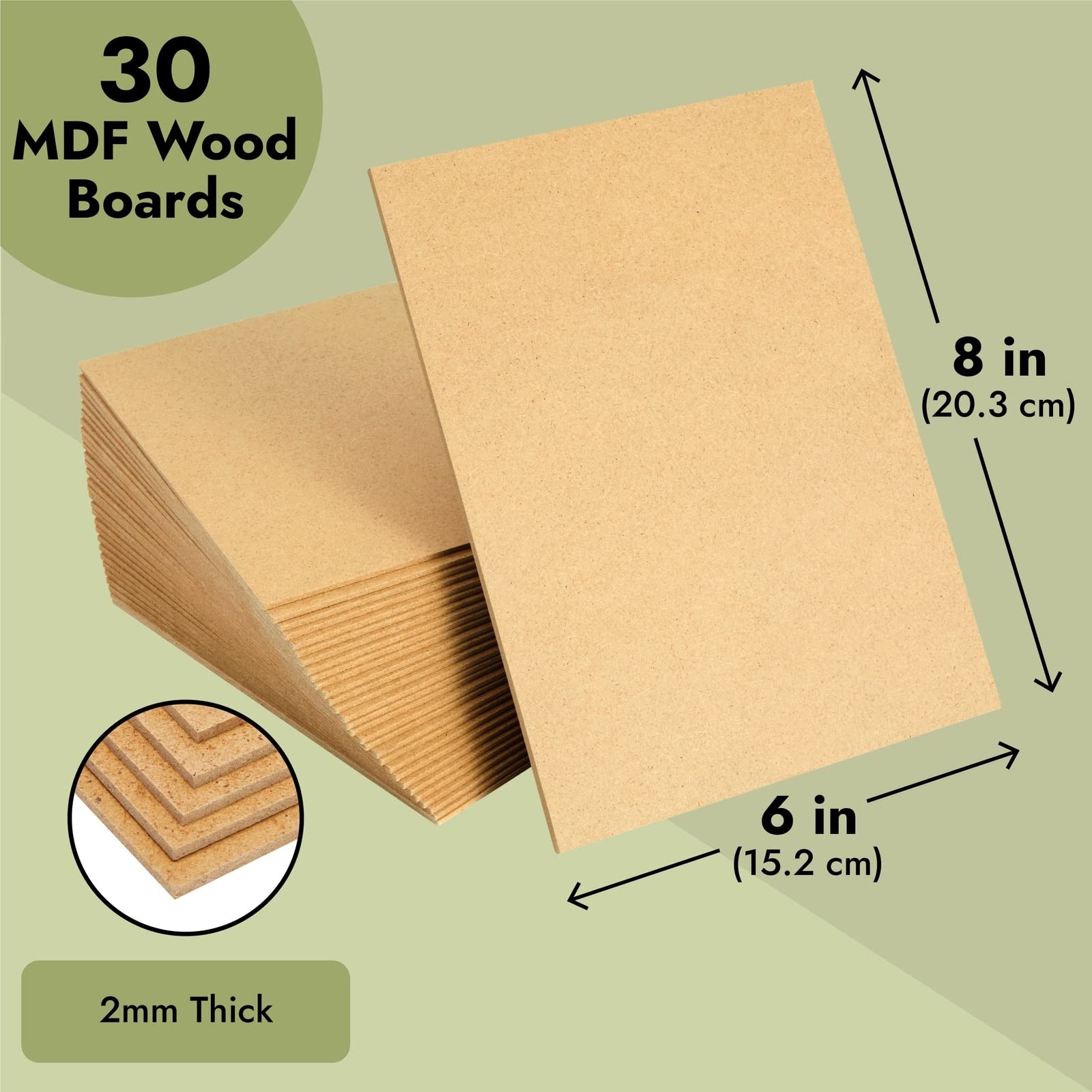 Juvale MDF Board Sheets – 30 Pack, 2mm Thin, 6 x 8 in, Brown – brown