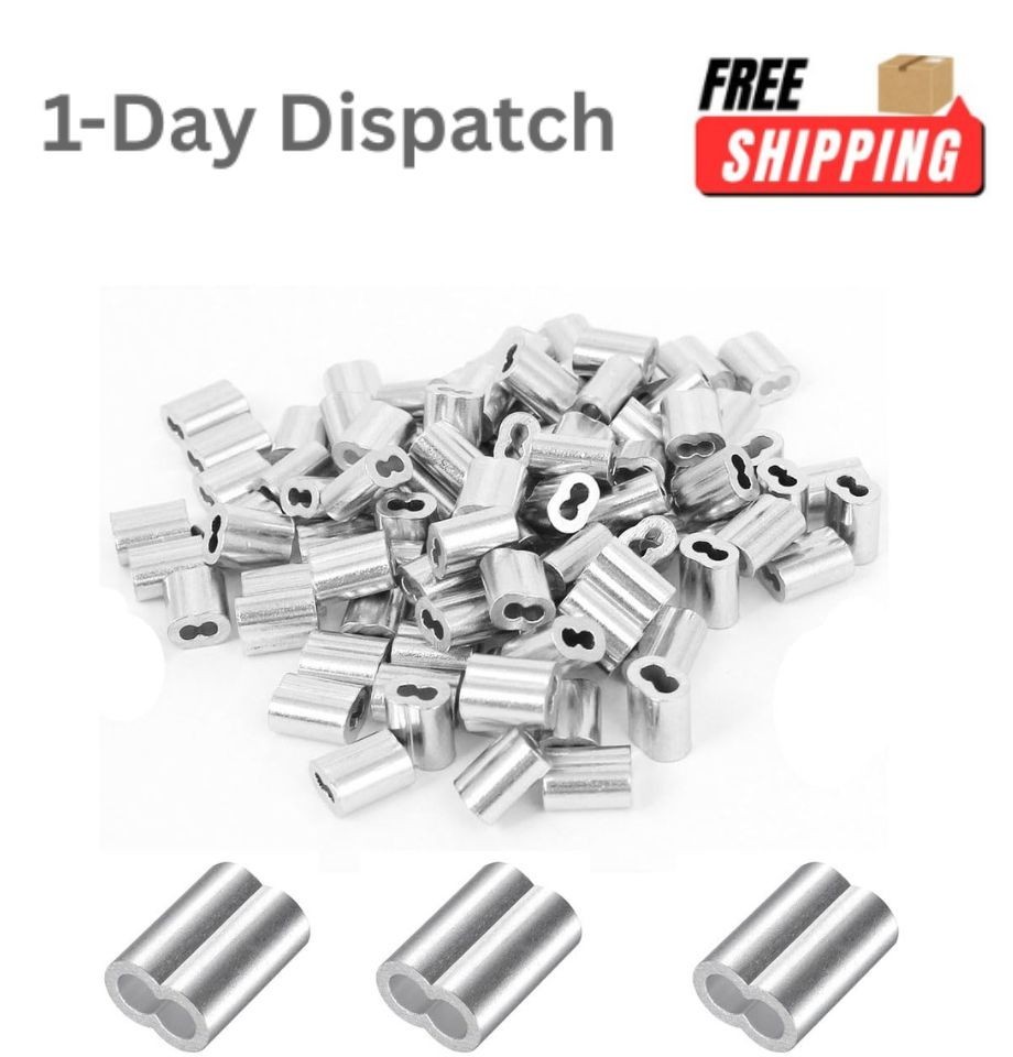 Zangboer 200Pcs 1/16″ Aluminum Crimping Loop Sleeve Cable Ferrules