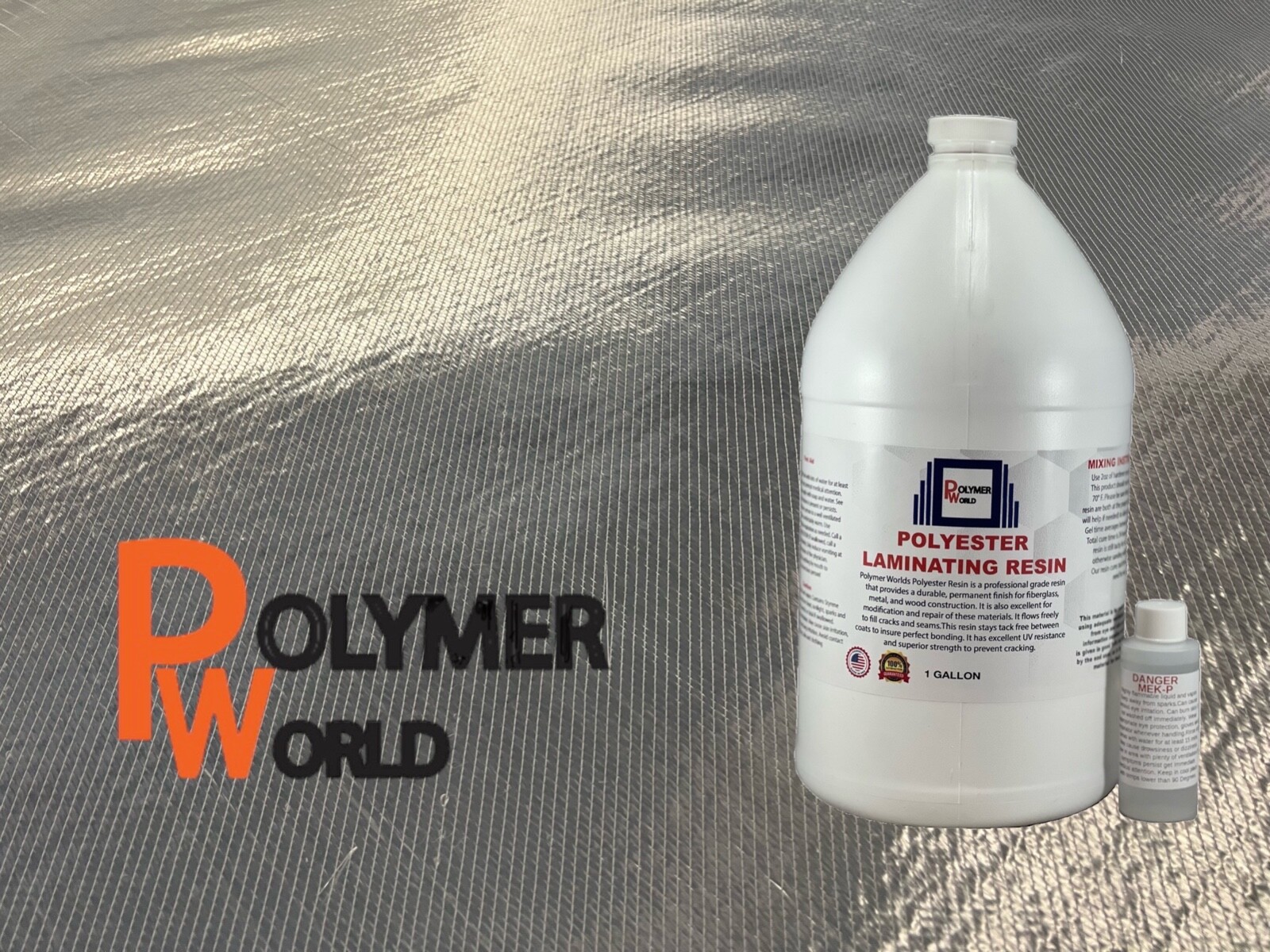 Fiberglass Repair Kit 1 Gal of Polyester Resin 1708x50x5 Yard Biaxial Cloth