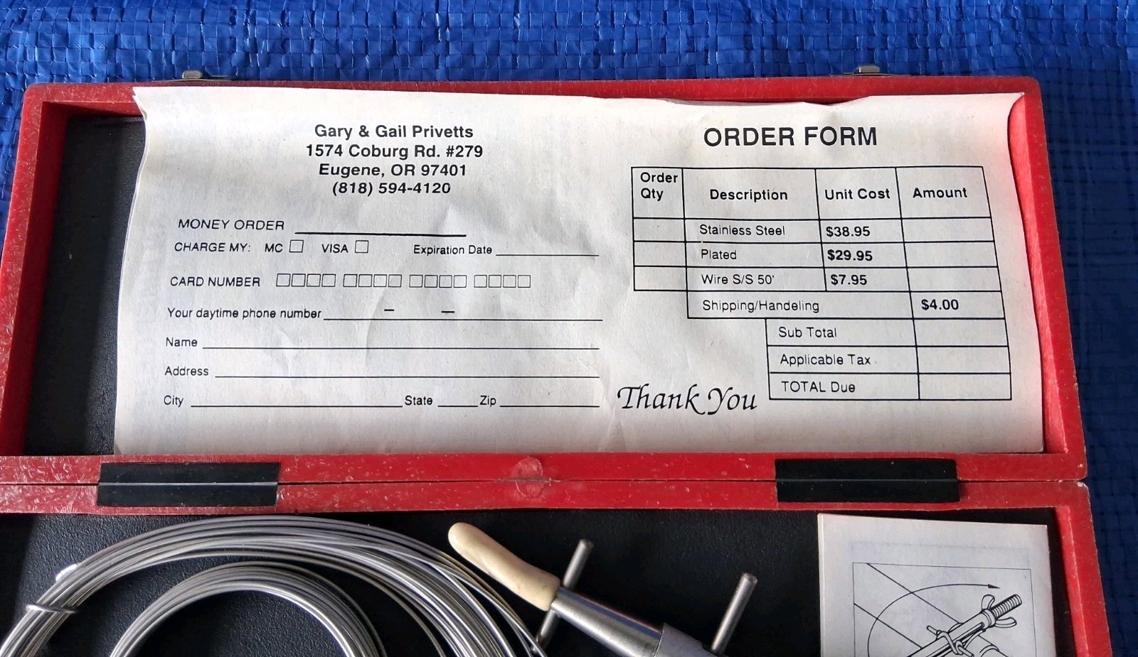 Vintage CLT05 ClampTite Wire Clamp Tool Kit in Red Plastic Case w/ Safety Wire