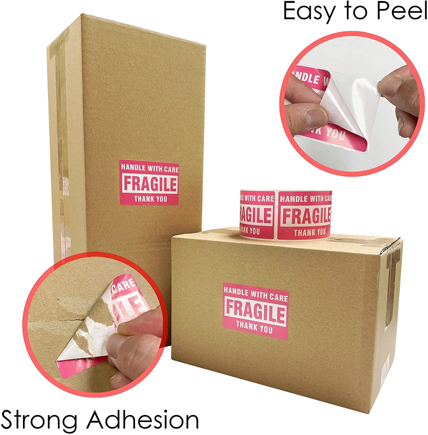 10000 Fragile Stickers 2×3 Handle with Care Thank You Mail Labels 500/Roll