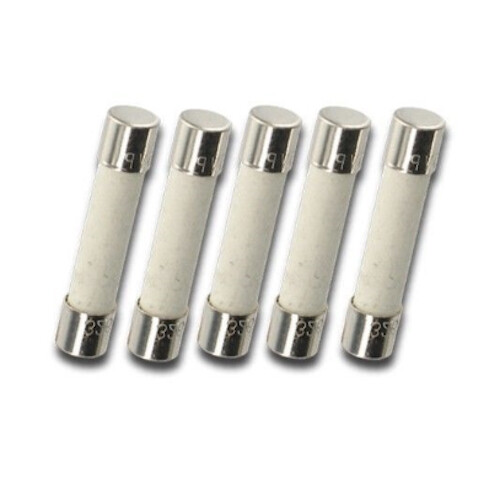 Pack of 5, T6.3A 250V, T6.3 250V, T6.3A250V Cartridge Ceramic Fuses, 6X30mm (1/4