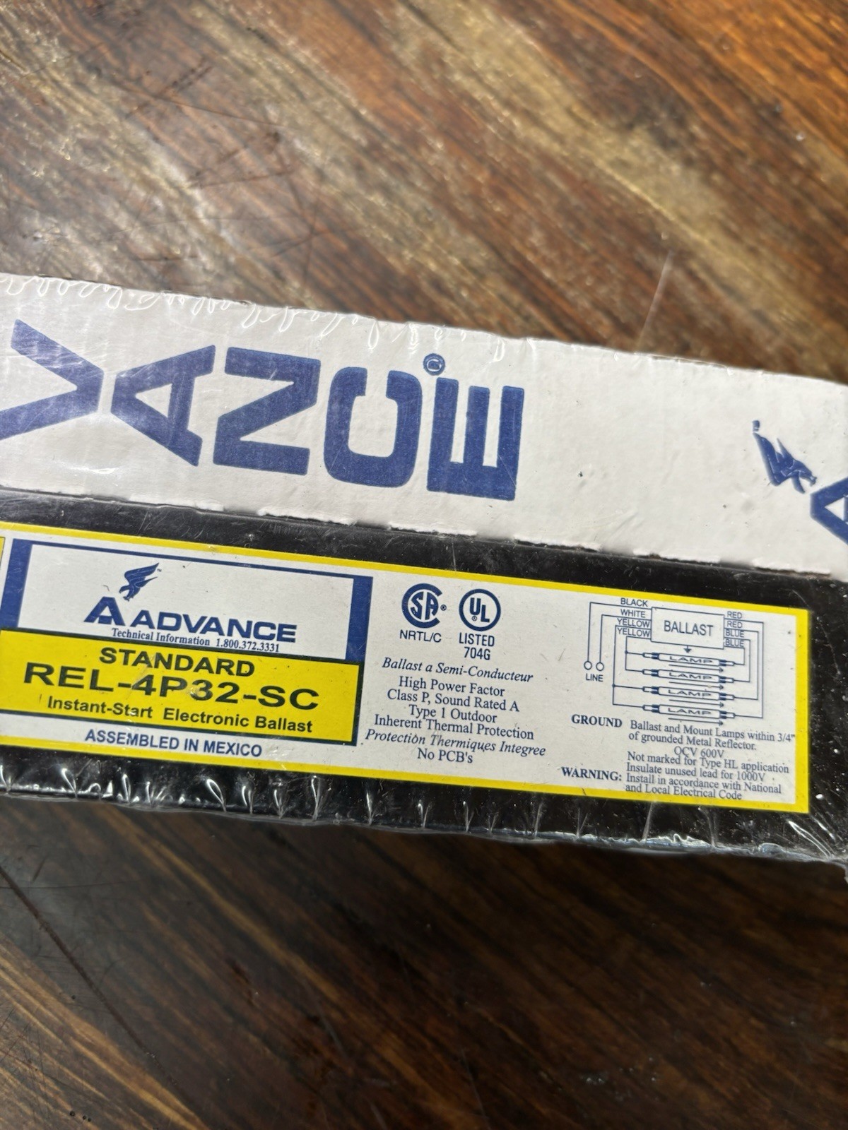 Advance Standard REL-4P32-SC 120V Instant-Start Ballast NEW