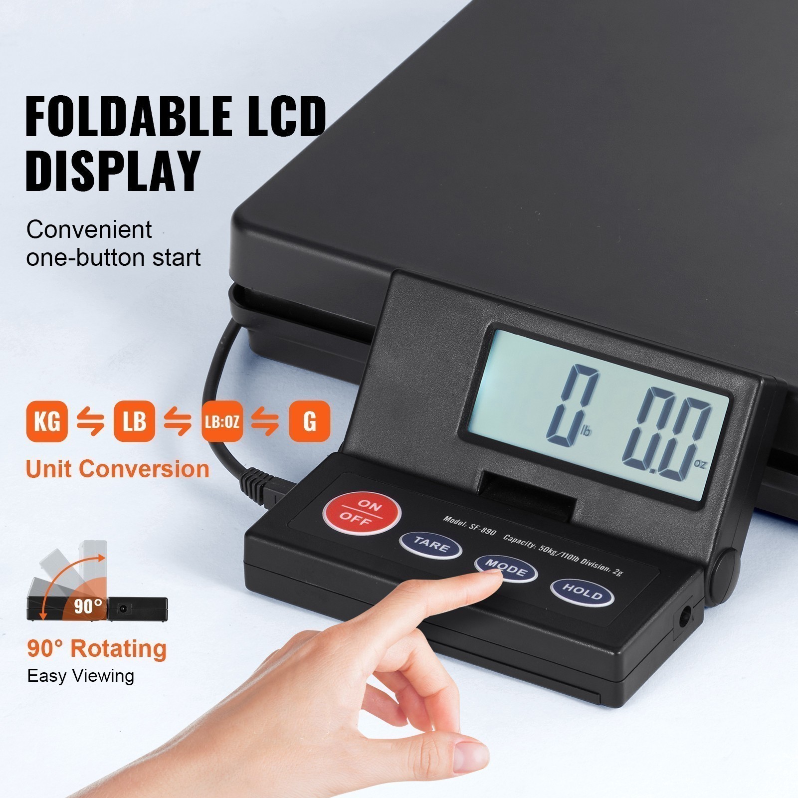 Shipping Scale Digital Postal Scale 110 lbs x 0.07 oz. AC/DC Package LCD New