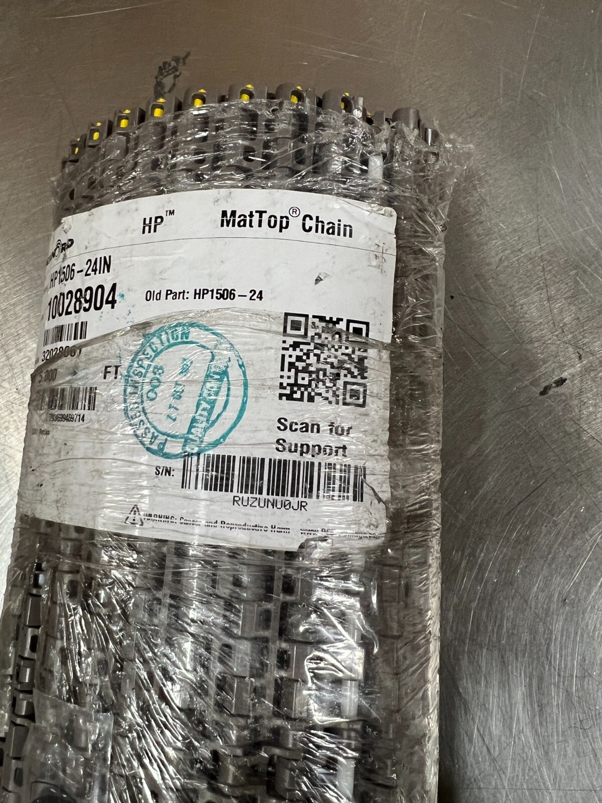 (QTY 1) REXNORD HP1506-24IN HP150624IN 10028904 TOP CHAIN 24IN WIDTH 5MM PITCH