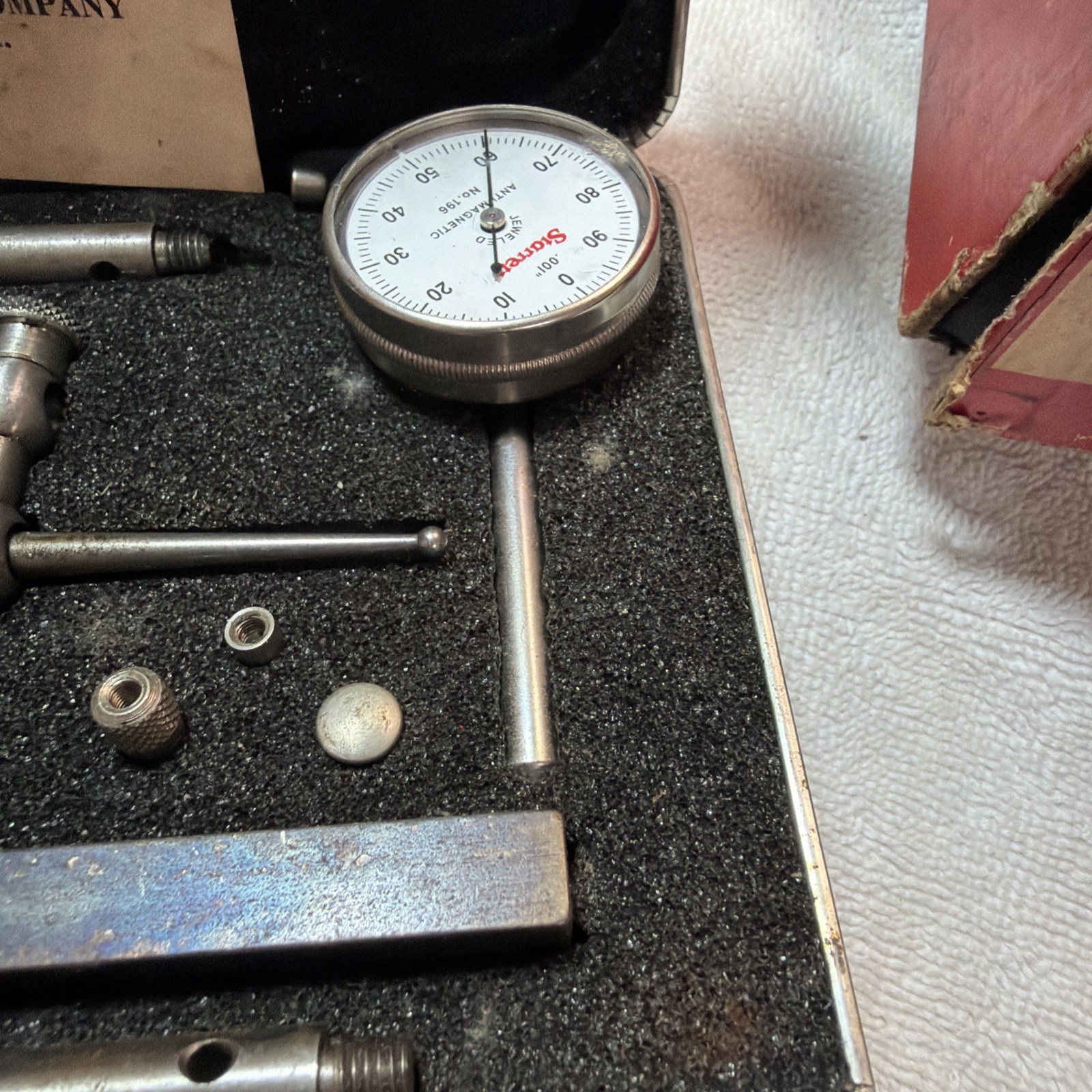 Starrett 196A Dial Indicator With Case & Original Box