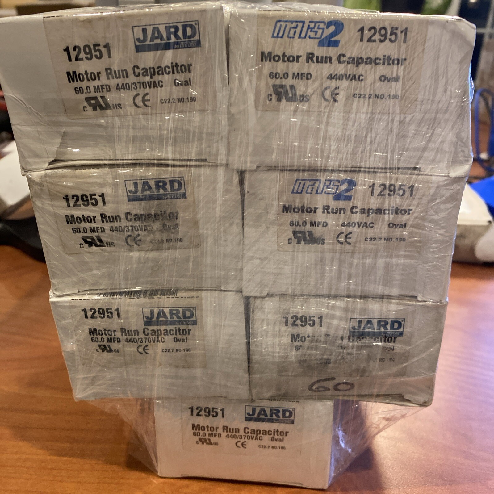 (LOT OF 7) Jard 12951 Oval Motor Run Capacitor 60.0 MFD 440/370VAC