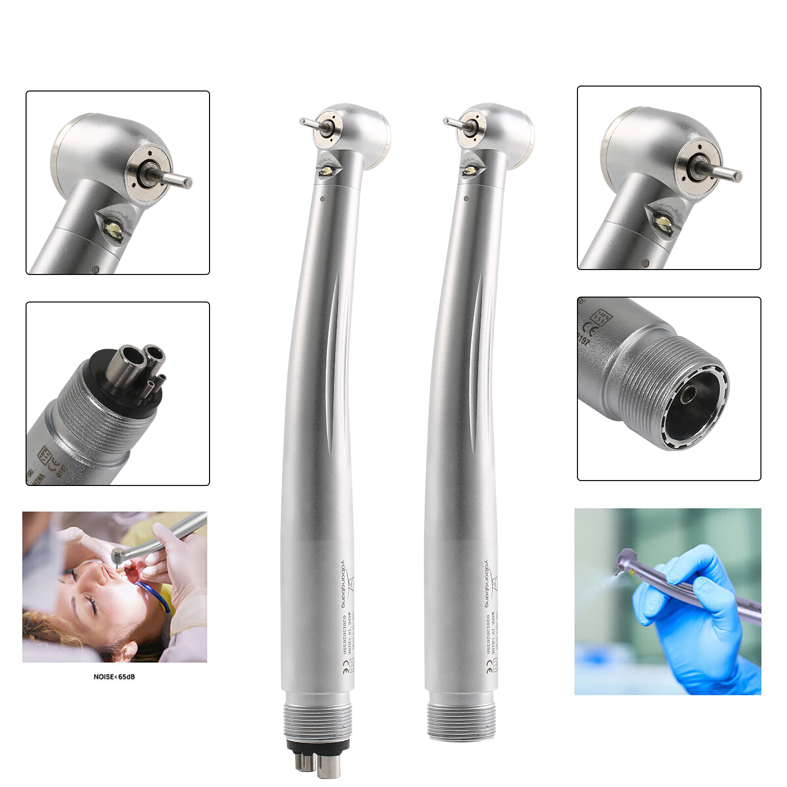 Yabangbang Dental LED Handpiece High Speed E-generator Push Turbine 2Hole/4Hole