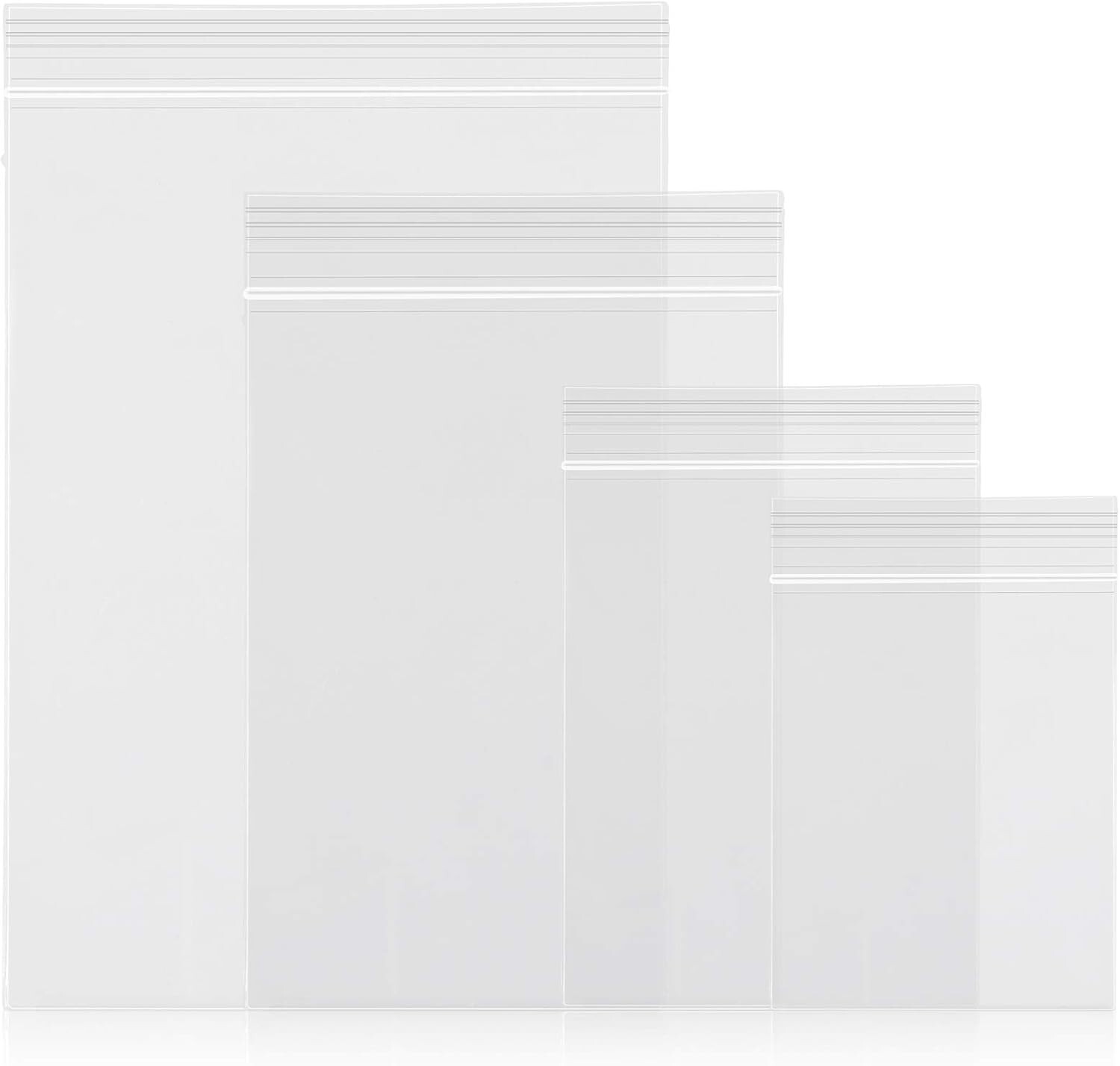 Clear Resealable Plastic Bags – 400 Pack, 4 Sizes, Perfect for Everyday Use
