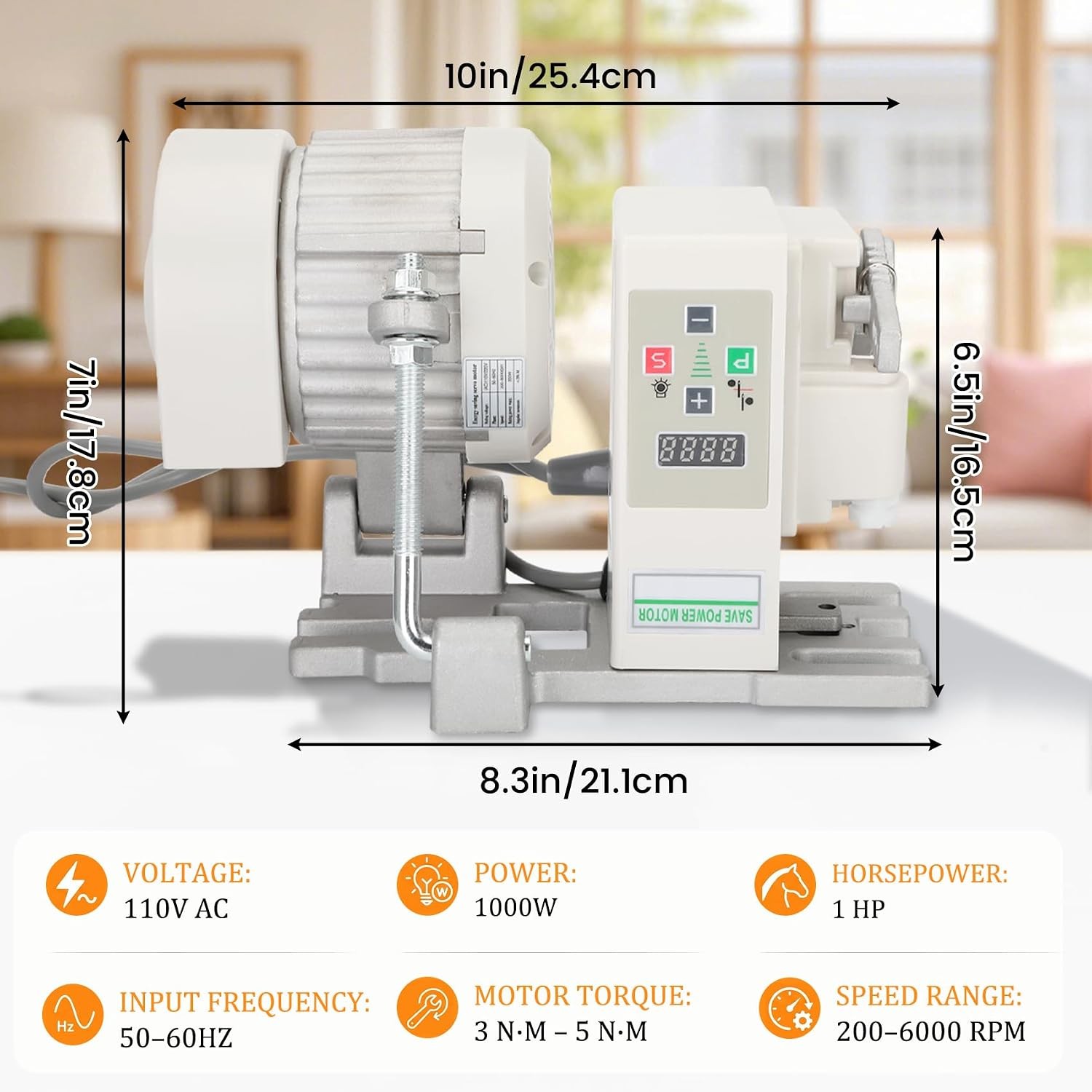 Sewing Machine Servo Motor, AC110V 1000W Industrial Brushless Sewing Machine