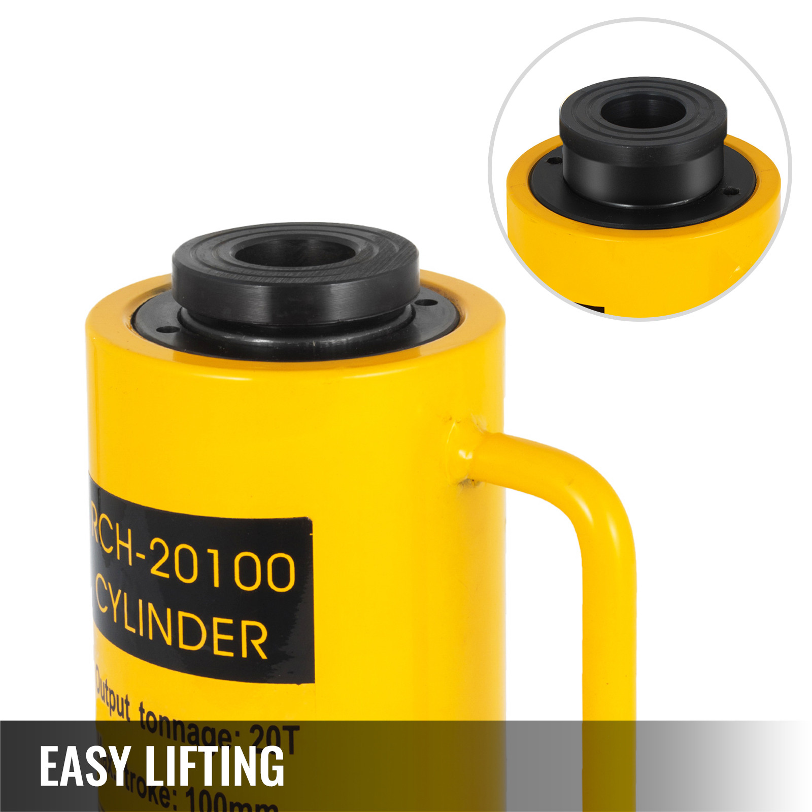 20 Ton 44000lbs Hollow Ram Hydraulic Cylinder Jack Single Acting 100mm 4″ Stroke